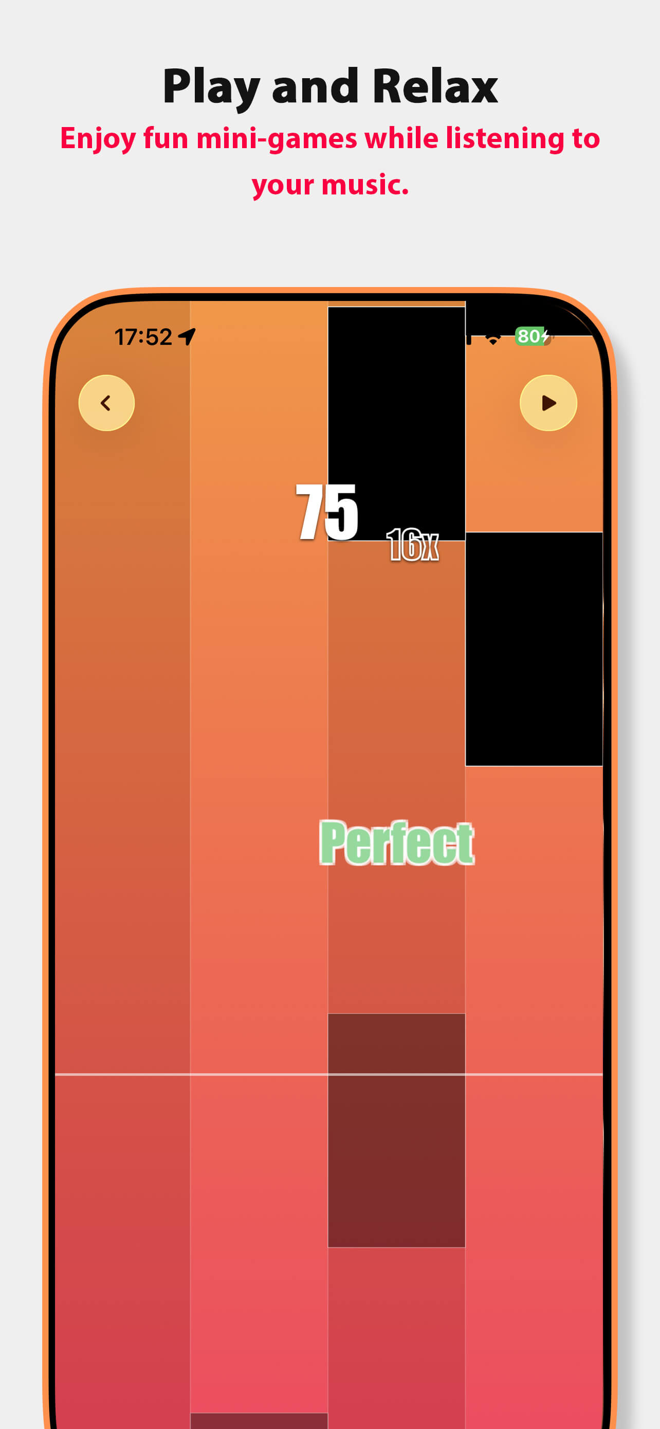 Play music-synced mini games like Piano Tiles while listening in Music IR