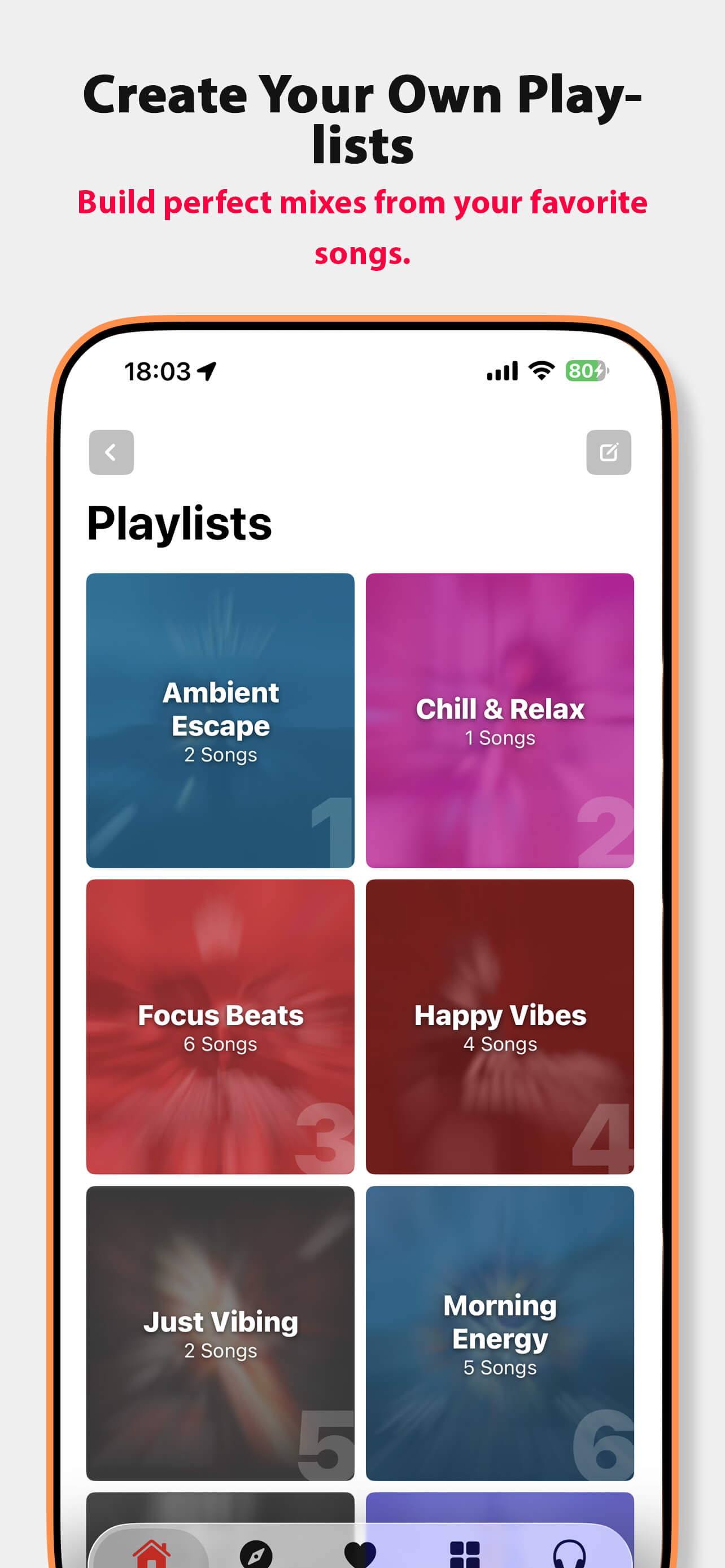 Create custom playlists and build perfect music mixes in Music IR
