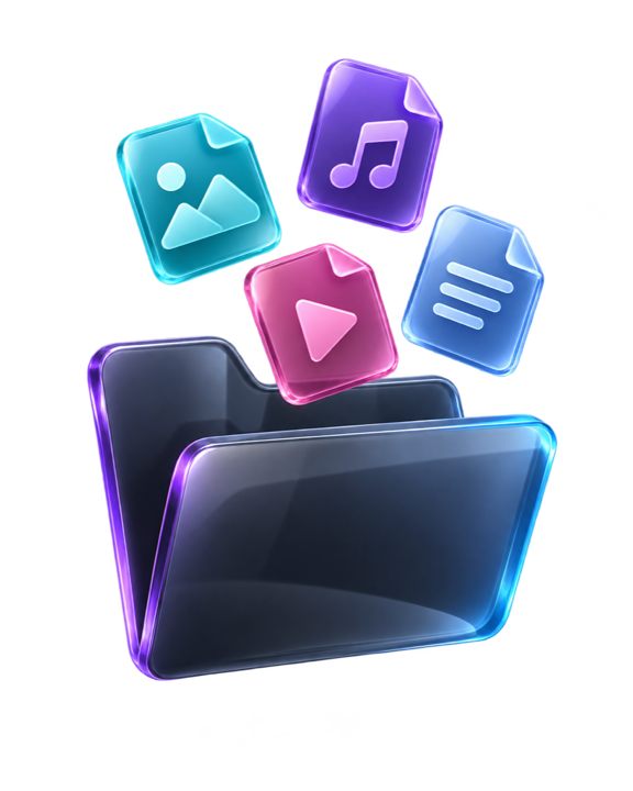 A PMB folder bringing documents, photos, music and video together